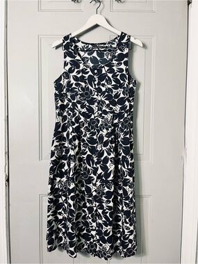 Gudrun Sjoden 100% Organic Cotton Lightweight Casual A Line Floral Midi Dress